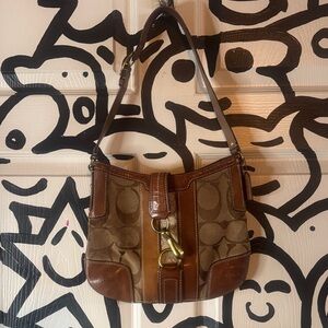 Vintage Coach y2k Brown Leather Shoulder Bag